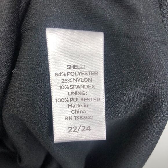 VIP KNITS BY AVENUE | Velvet Short Sleeve Dress Black Women’s Plus Size 22/24 - Picture 6 of 10